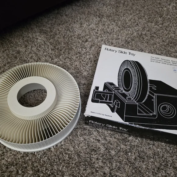 Black and White Rotary Slide Trays Lot Of 6 Old Film Slides Varrious Sizes